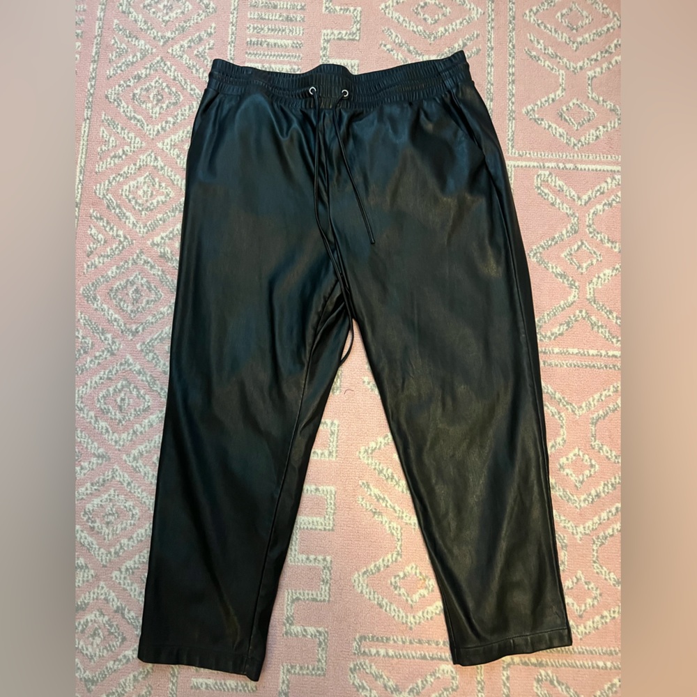 LOFT Black Faux Leather Pants